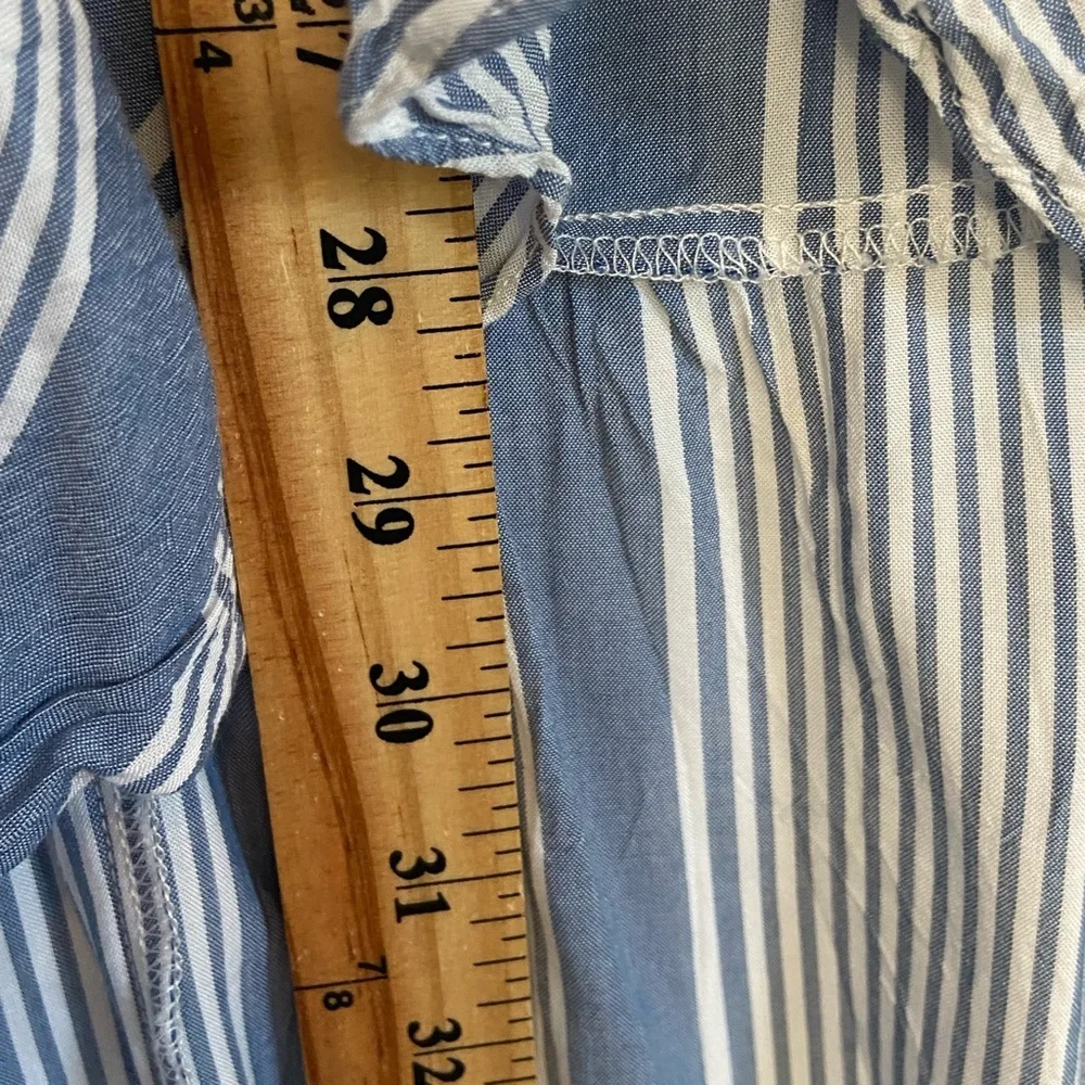 Torrid Women’s Skirt Size 3XL Ruffle High Low Elastic Waist Stripes Blue & White - Picture 8 of 14